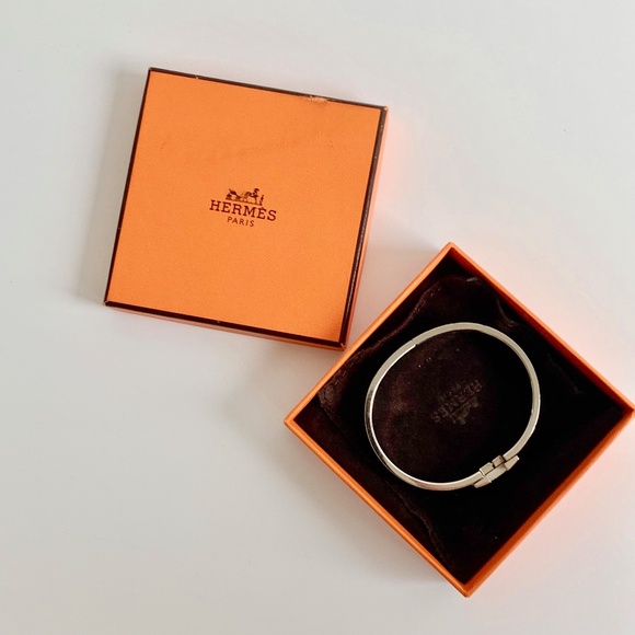 Hermes Click Silver and Black H Bracelet - Picture 10 of 11